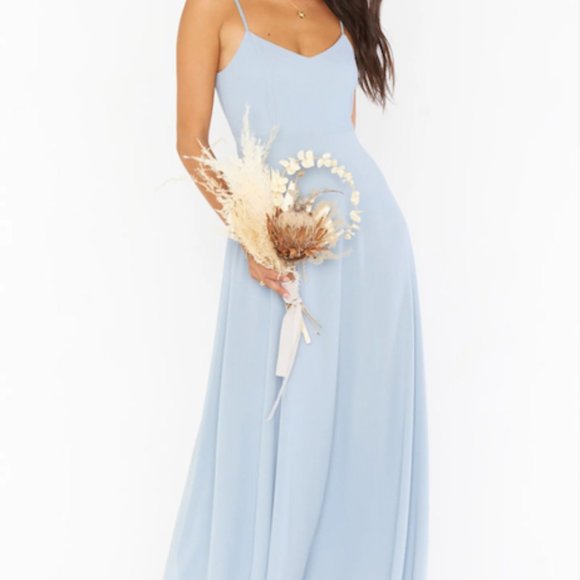 Show Me Your Mumu - Faith Maxi Dress - Steel Blue Chiffon - Picture 1 of 7